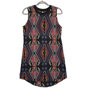 Xhilaration Black Tribal Geometric Print Sleeveless Dress M